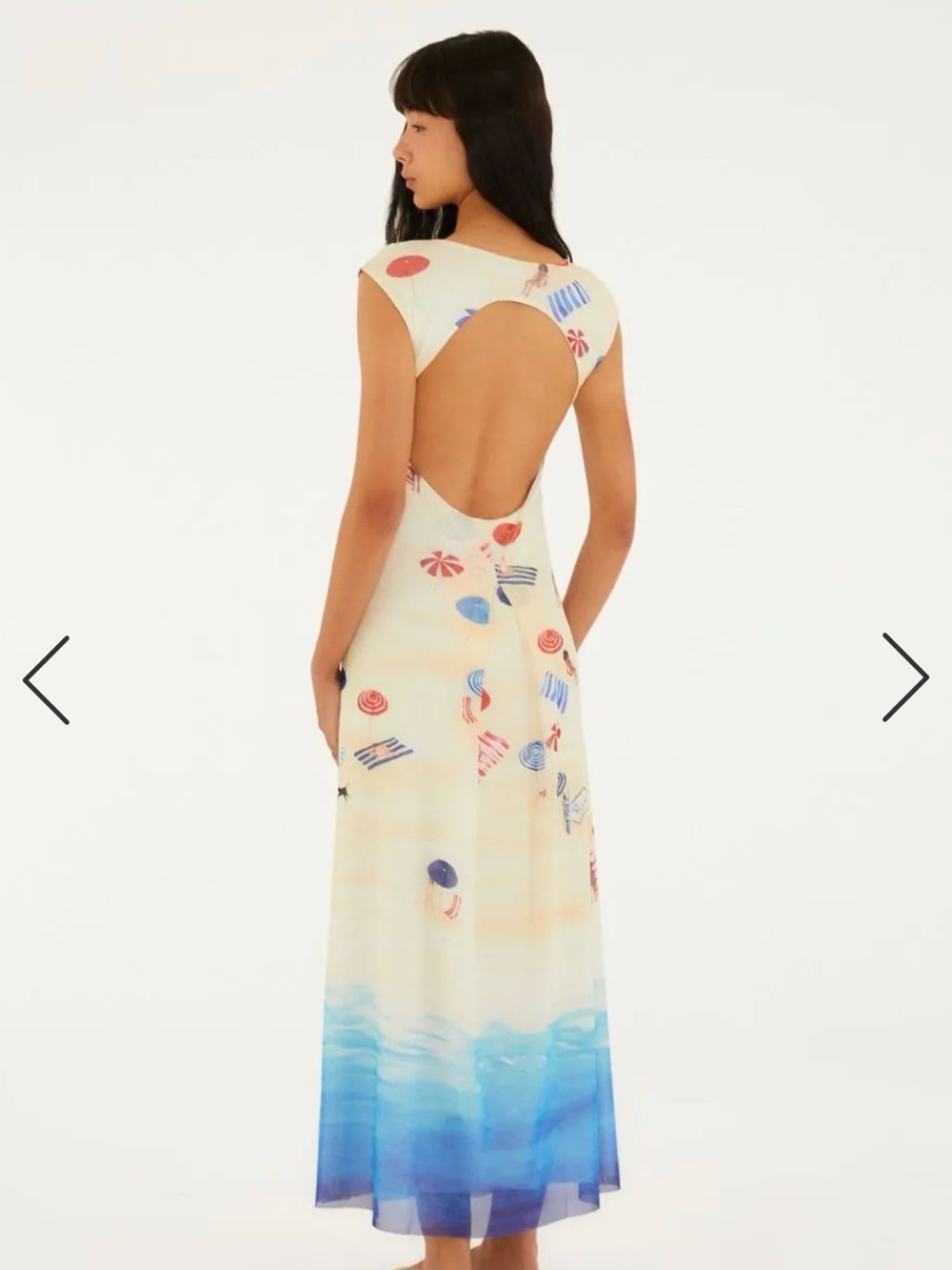 FARM Rio Cream Maxi Dress with Blue Ombre